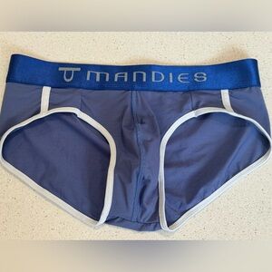 Mandies Men's Blue Briefs light Gray Trim Sz M